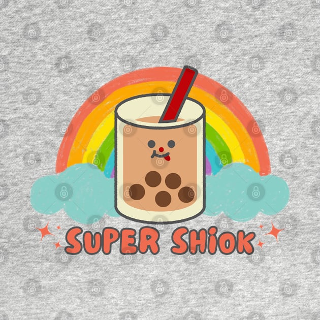 Super Shiok Bubble Tea Cute Colourful Rainbow Funny Singlish by Owl Canvas